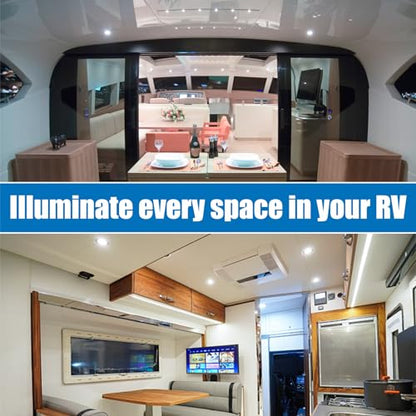 12 Volt 3 Inch Ultra Thin LED Recessed Ceiling Lights for RV Interior 3W 6000K 12V LED Downlights Dimmable RV Puck Lights for Camper Van Boat Under Cabinet Lighting (6 Count)