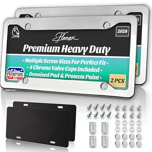 Premium Chrome License Plate Frames with 2 Anti