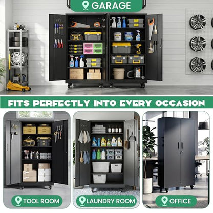 Rolling Tool Cabinet with Pegboard
