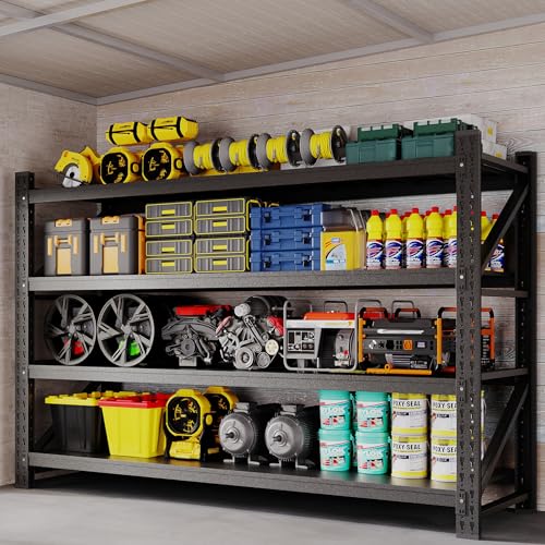 77" W Storage Shelves 9000lbs Garage Metal Shelving Heavy Duty Garage Shelves Adjustable Storage Shelves for Industrial