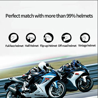 Motorcycle Bluetooth Helmet Intercom Headset (2 Count)