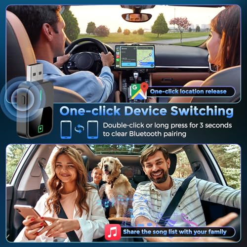 2-in-1 Wireless CarPlay & Android Auto Adapter, Plug & Play