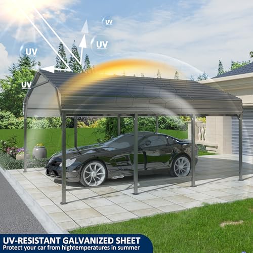10x15 FT Metal Carport Canopy with Reinforced Base