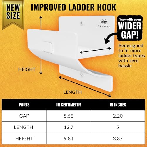 White Ladder Hooks for Garage Wall