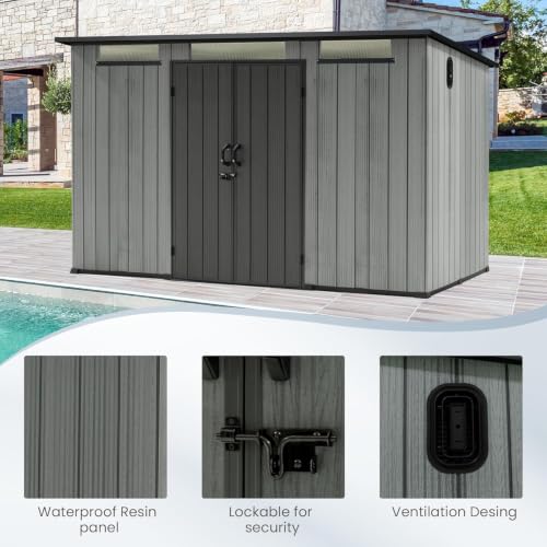 Domi 6.2X11FT Resin Outdoor Storage Shed