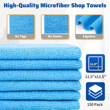 Shop Towels 150 Pack Cleaning Rags Microfiber Towels (150 Count)