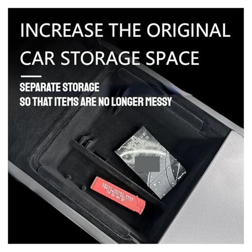 Car Storage Box Compatible For Tesla Model 3 2024 Center Armrest Hidden Box Cup Holder Console Organizer Car Box Accessories