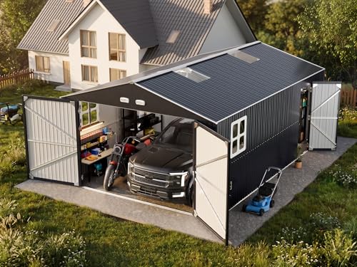 13x20x8.3 FT Metal Garage Shed Large Building Kits