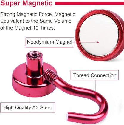 Magnetic Hooks 20pcs 30lbs Cruise Essentials 2026 Magnet Hook Red (20 Count)