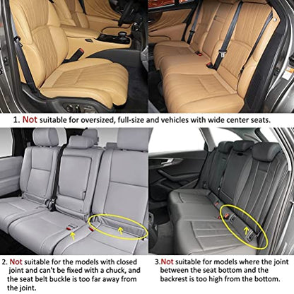 Pu Leather Car Seat Bottom Covers Protectors Include 1 Pair Front Driver Seat Pad Mat and 1 Rear Bench Cover Universal Fit 90% Vehicles