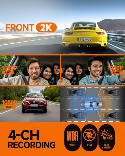 360° Dash Cam Front and Rear Inside