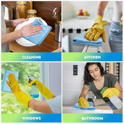 Blue Microfiber Cleaning Cloth 12 Pack (12 Count)