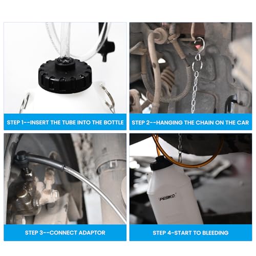 1L Brake Bleeder Bottle with 24 inch Tube and Rubber Connector