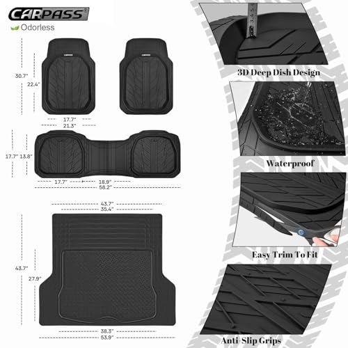 Deep Dish Floor Mats for Cars (4 Count)