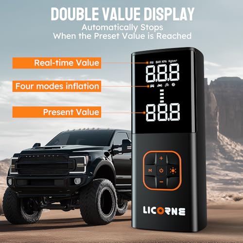 Tire Inflator 5x 180 PSI cordless inflator with digital pressure (12 Count)