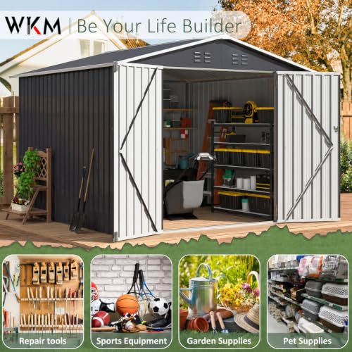 8X8 FT Outdoor Storage Shed Black