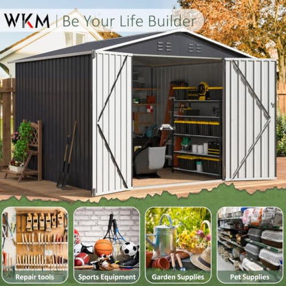8X8 FT Outdoor Storage Shed Black