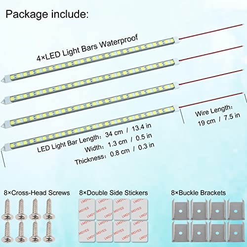 12V LED Light Bar Waterproof (4 Count)