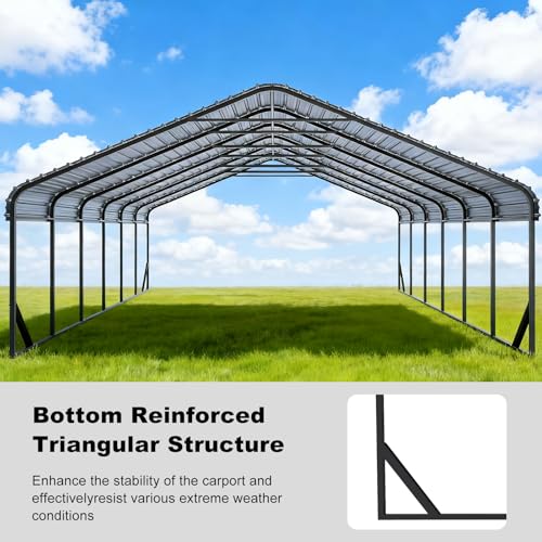 Heavy Duty 20x30 FT Metal Carport for 3 Cars