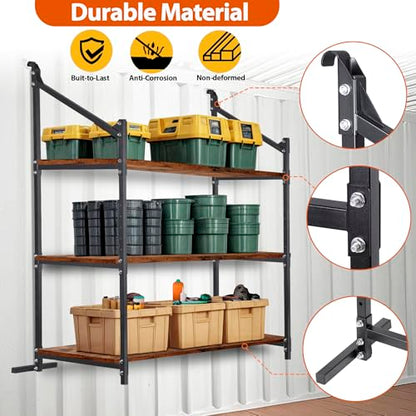 2 Pack Hanging Heavy duty Adjustable Shelf 56.5x22 Cargo Container Shelving units (2 Count)