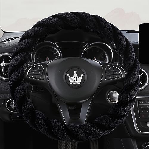 Luxury Fluffy Winter Car Steering Wheel Cover for Women Soft Warm Cute Auto Handle Cover for Jeep