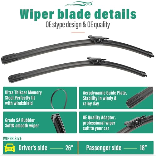 Windshield Wiper Blades Replacement for Lincoln Corsair 2020