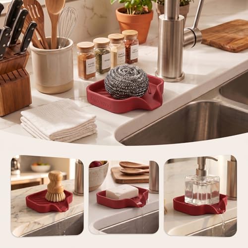 Silicone Soap Dish with Drain Spout