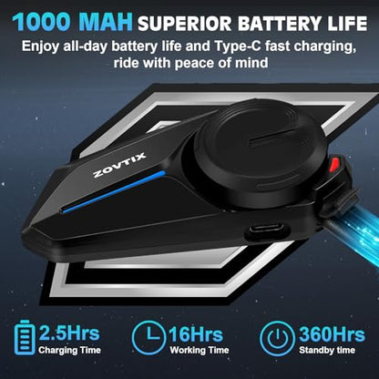 Motorcycle Helmet Headset 3 Riders Communication System S2 Intercom with Music Sharing