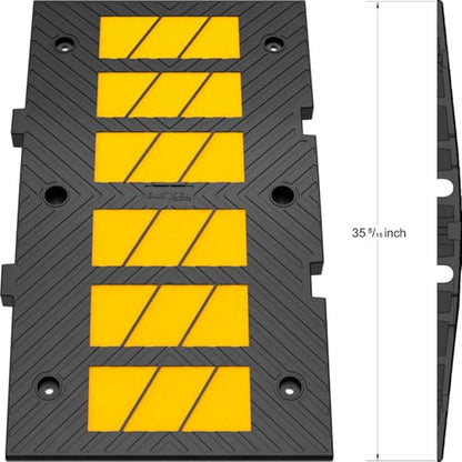 35" inch Width Speed Humps Rubber Speed Bumps for Saftey Combinable High Visibility Durable Ramps