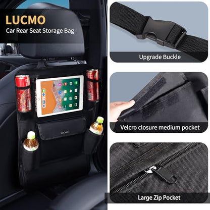 Car Backseat Organizer with Touch Screen Tablet Holder