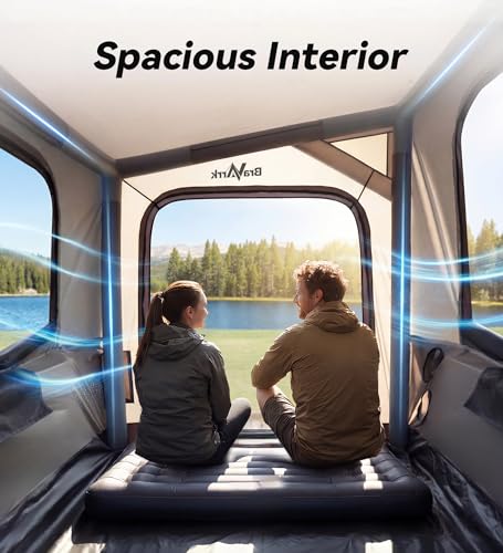 Inflatable Truck Bed Tent with Detachable Zippered Awning
