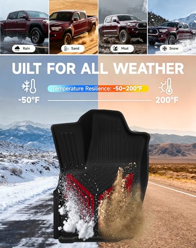 Premium Color TPE Floor Mats for Toyota Tacoma 2024 2025 2026 Double Cab Auto Tran