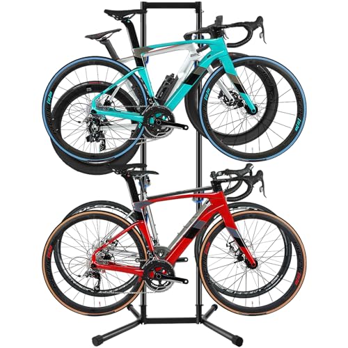 Stand Bike Storage Rack Garage Max 240lbs 4 Bikes with Adjustable Arms