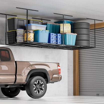 Garage Ceiling Storage Racks with Side Panels