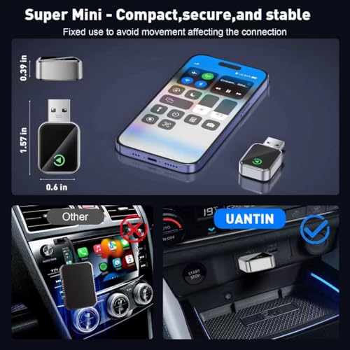 Wireless CarPlay Adapter for Apple iPhone iOS 10+ & Cars from 2015+