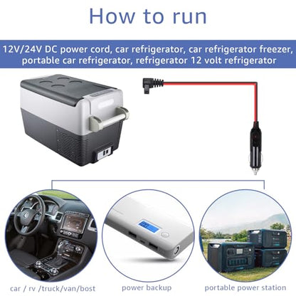 12V 24V Car Refrigerator Power Cord is Compatible with Alpicool