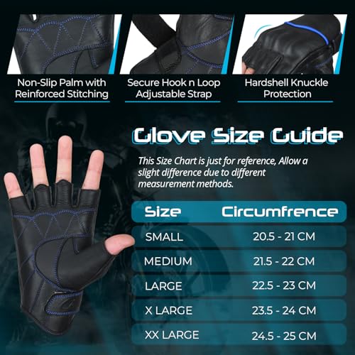 Motorcycle Gloves Men's Leather Motorbike Gloves Touchscreen Function