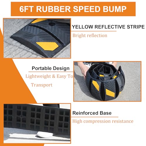 6Ft Portable Rubber Speed Bump