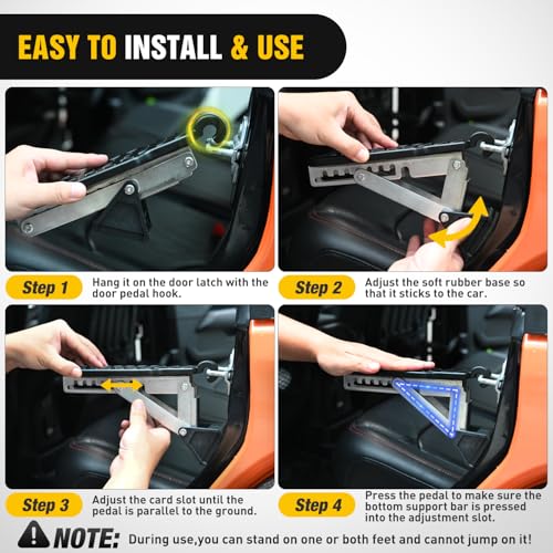 Car Door Step Universal Aluminum Latch Step for Car Roof Access Portable Folding Car Door Latch Hook Step Multi