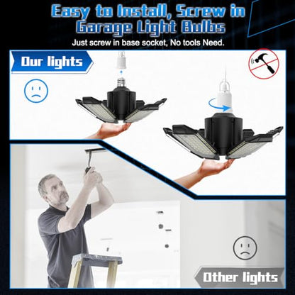 Garage Light Super Brighter 15000LM Garage Light Bulb 150 Watt Equivalent Screw into E26 Socket w