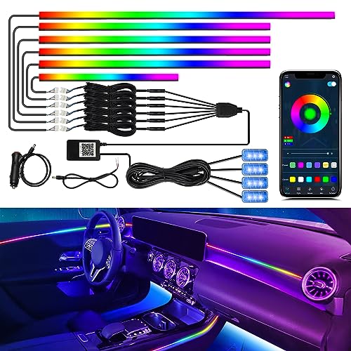 Dreamcolor Acrylic Interior Car Light 10 in 1 Automotive Ambient Light Kits with APP Control 16 Million Color 175 inches Fiber Optic Car LED Strip Light