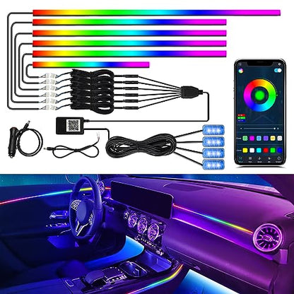 Dreamcolor Acrylic Interior Car Light 10 in 1 Automotive Ambient Light Kits with APP Control 16 Million Color 175 inches Fiber Optic Car LED Strip Light