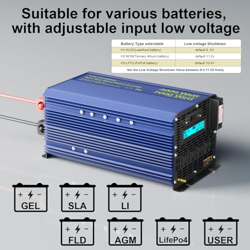 4000 Watt Inverter Pure Sine Wave Power Inverter 12V to 110V 120V AC