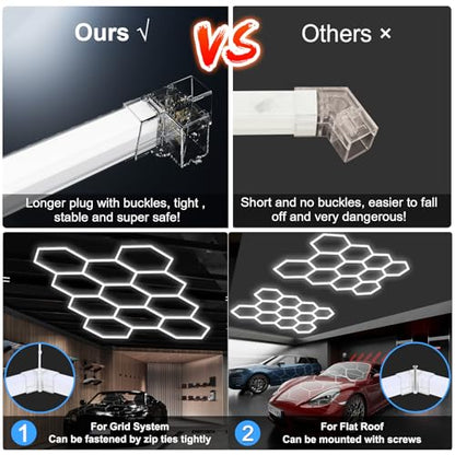 11 Hexagon LED Garage Light