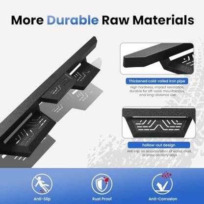 6" Rustproof Running Boards Side Steps Compatible with 2018 (2 Count)