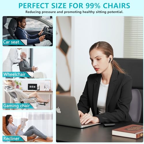 Car Seat Cushion and Back Support for Office Chair Memory Foam Chair Cushions Pressure Relief Seat Pads with Gel Massage Point Lumbar Support
