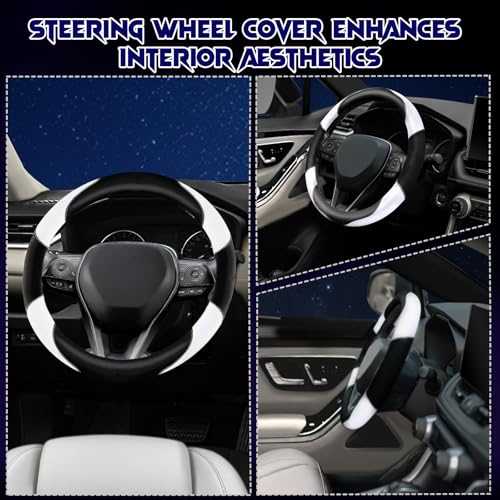 Soft Leather Steering Wheel Cover with Breathable Design and Anti
