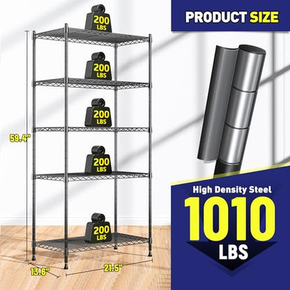 5 Tier Wire Shelving Unit (2 Count)