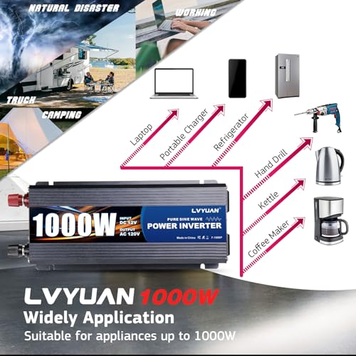 1000W Pure Sine Wave Inverter 12V to 110