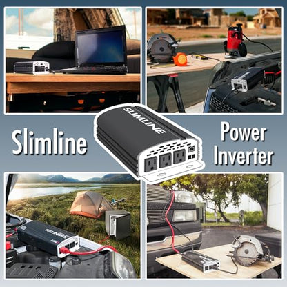 EL3724 2000W Slim Line AC to DC Power Inverter 2000W TrueRated Continuous 4500W Surge Power DC 12V to AC 110V Power Inverter with 3 AC Outlets and 2A USB Charging Port